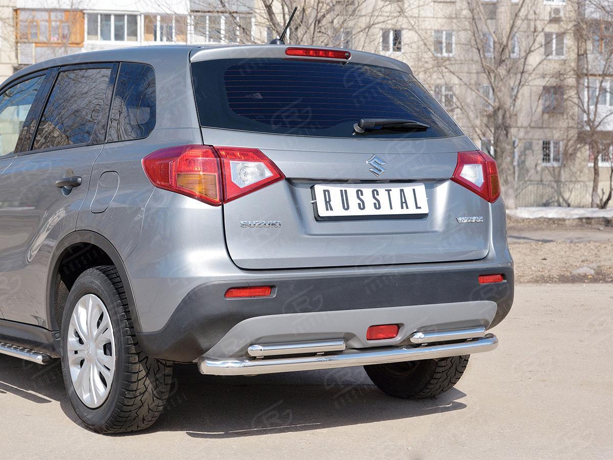 Защита заднего бампера d57/42х2 прямая Suzuki Vitara 2015, Slitkoff SVZ-002648