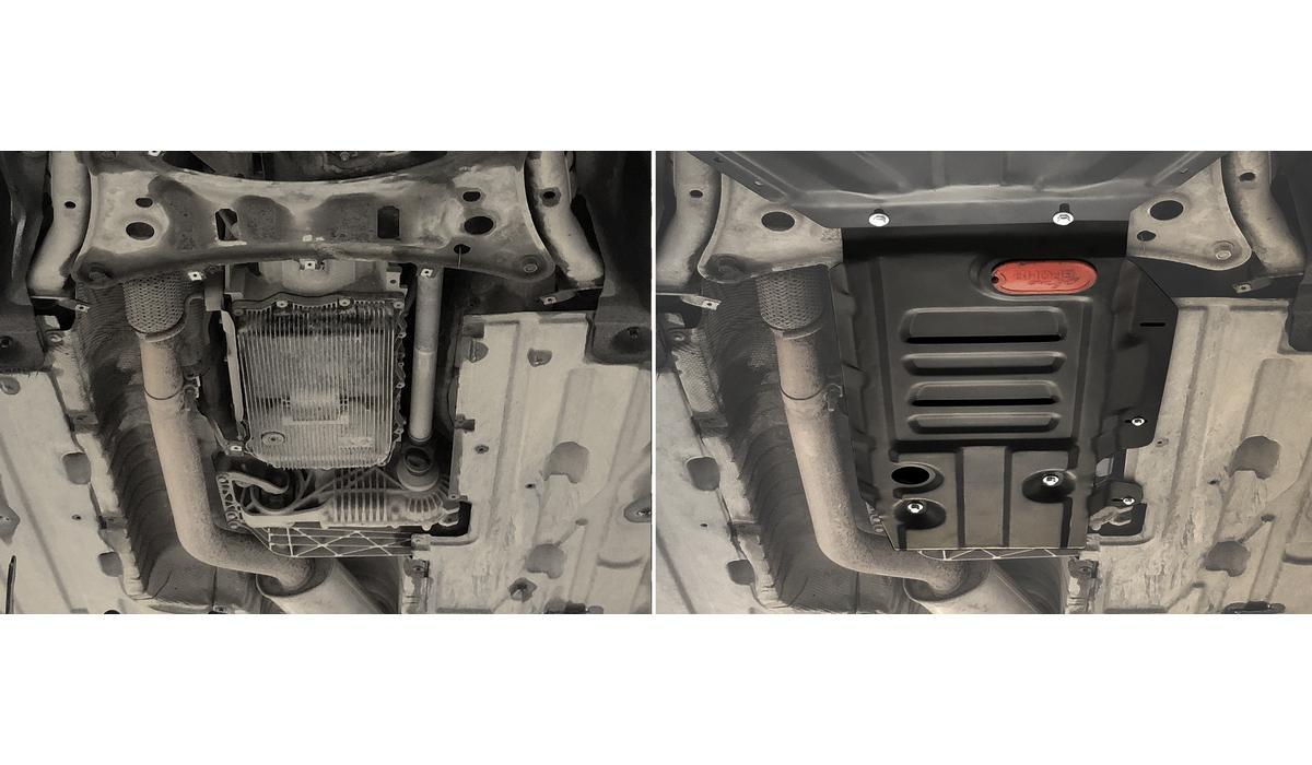 Защита КПП и РК АвтоБроня для BMW X4 F26 (V - 3.0D) (xDrive30d) 2014-2018, штампованная, сталь 1.8 мм, с крепежом, 111.00507.1