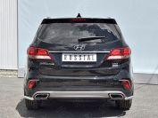 Защита заднего бампера уголки d42 на Hyundai Santa Fe Grand 2016, Slitkoff HSFZ-002742