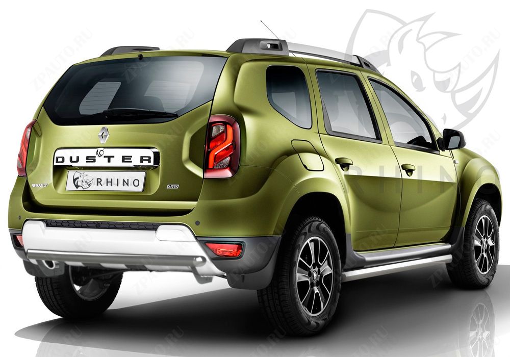 RENAULT DUSTER 2015-2020 Защита заднего бампера d57 ч. сталь сер. (дуга) RDZBR-002184SER