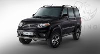 UAZ PATRIOT 2014- Защита переднего бампера d57 ч. сталь сер. (секции) UPZBR-002065SER