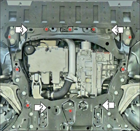 Защита стальная Мотодор (Двигатель; КПП), 2 мм,  Volvo XC90  2015-2026 арт. 72604