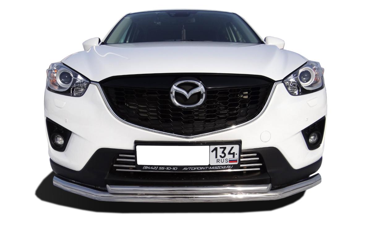 Защита переднего бампера двойная d60/42 для Mazda CX-5 2011, MCX5.13.03, Россия