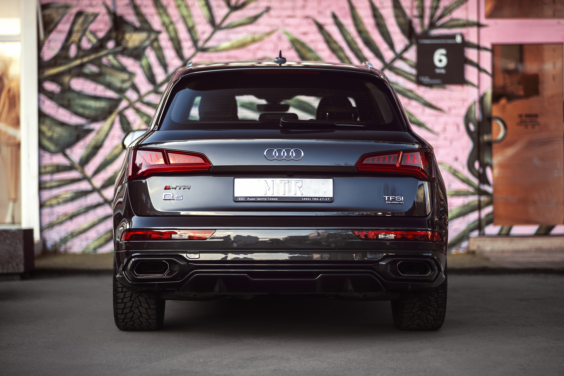 Комплект бамперов в сборе с карбоновыми насадками для Audi Q5 S-line 2017-2020, MTR, арт. MTR-FY-180241