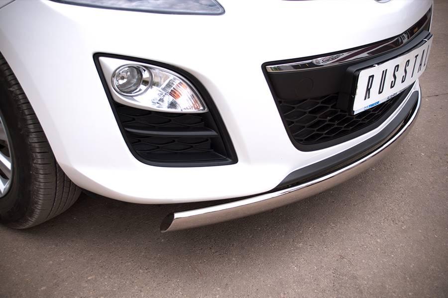 Защита переднего бампера d75x42 овал для Mazda CX-7 2010, Slitkoff MC7Z-000642