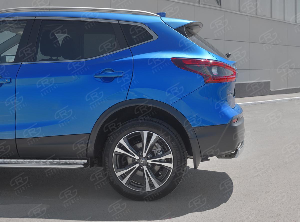 Защита заднего бампера d75х42 дуга для автомобиля Nissan  QASHQAI 2019, Slitkoff NQSZ-003251