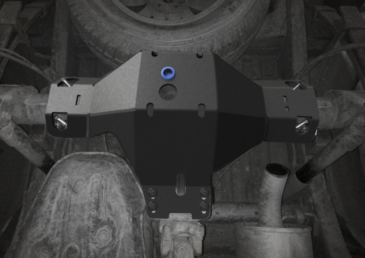 Защита дифференциала заднего моста Rival для Volkswagen Amarok I рестайлинг 2016-н.в., сталь 3 мм, с крепежом, 2111.5876.1.3