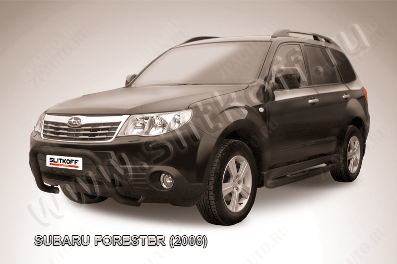 Кенгурятник d57 низкий рама черный Subaru Forester (2007-2013) , Slitkoff, арт. SF006B