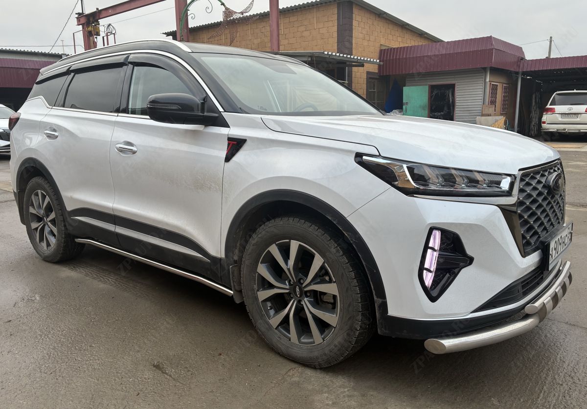 Защита штатного порога труба для автомобиля CHERY Tiggo 7 Pro Max 2022 арт. CTGPM.7.22.32-1