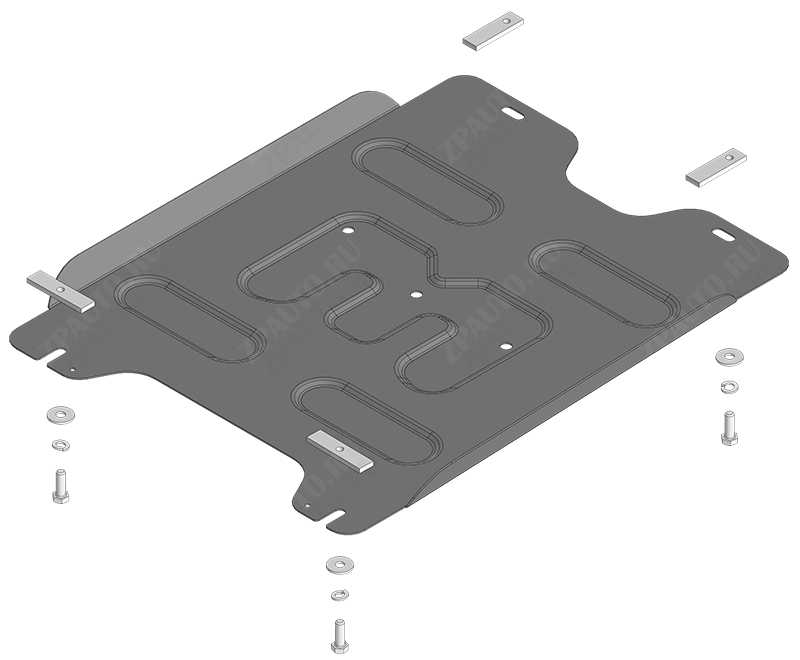 Защита стальная Мотодор (Коробка переключения передач), 2 мм,  для Changan Hunter Plus  2023- арт. 77215
