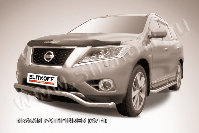 Защита переднего бампера d57 волна Nissan Pathfinder (2012-2017) , Slitkoff, арт. NIP14-002