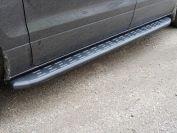 Пороги алюминиевые с пластиковой накладкой (карбон черные) 2220 мм для автомобиля Hyundai H-1 2018-, TCC Тюнинг HYUNH118-10BL