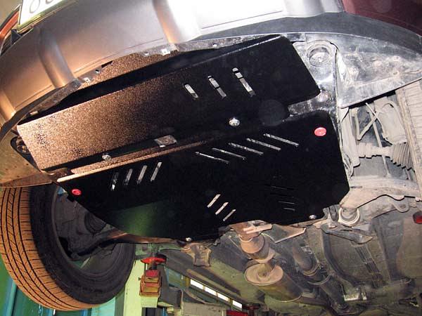 Защита картера и КПП для NISSAN Murano на бампер 2002 - 2008, V-3.5, Sheriff, сталь 2,5 мм, арт. 15.1003