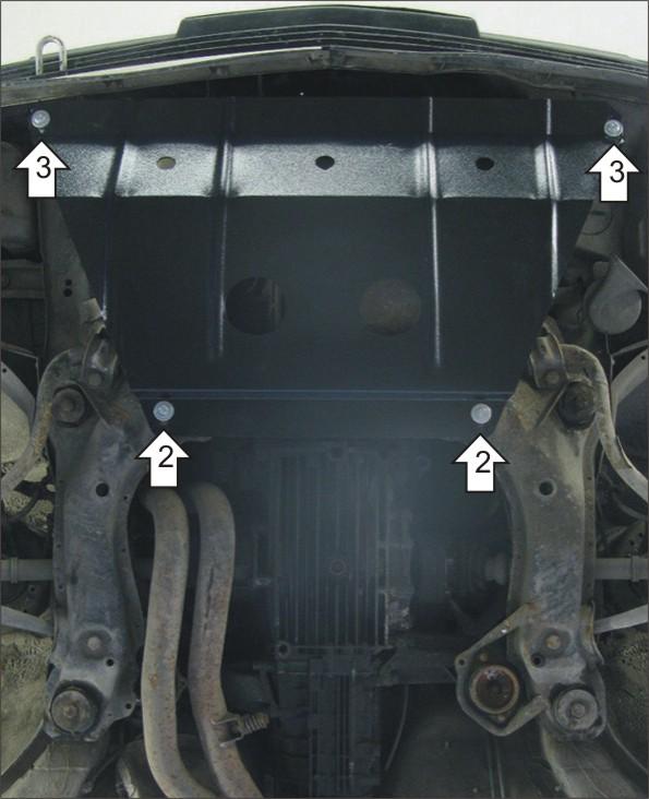 Защита стальная Мотодор (Двигатель), 2 мм, Сталь для Audi 100 1982-1990 арт. 00103