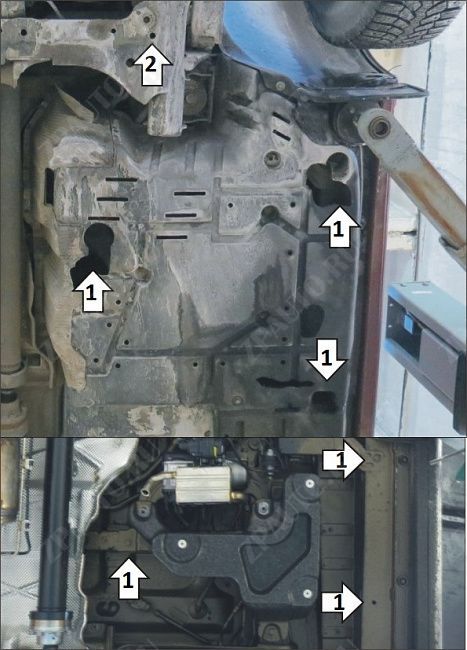 Защита стальная Мотодор (Предпусковой Подогреватель), 2 мм, сталь для Volkswagen Transporter/Caravelle T6.1 2020- арт. 72702