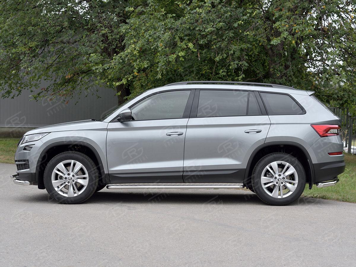 Пороги труба d42 с листом вариант 2 на Skoda Kodiaq, Slitkoff SKKL-0027732