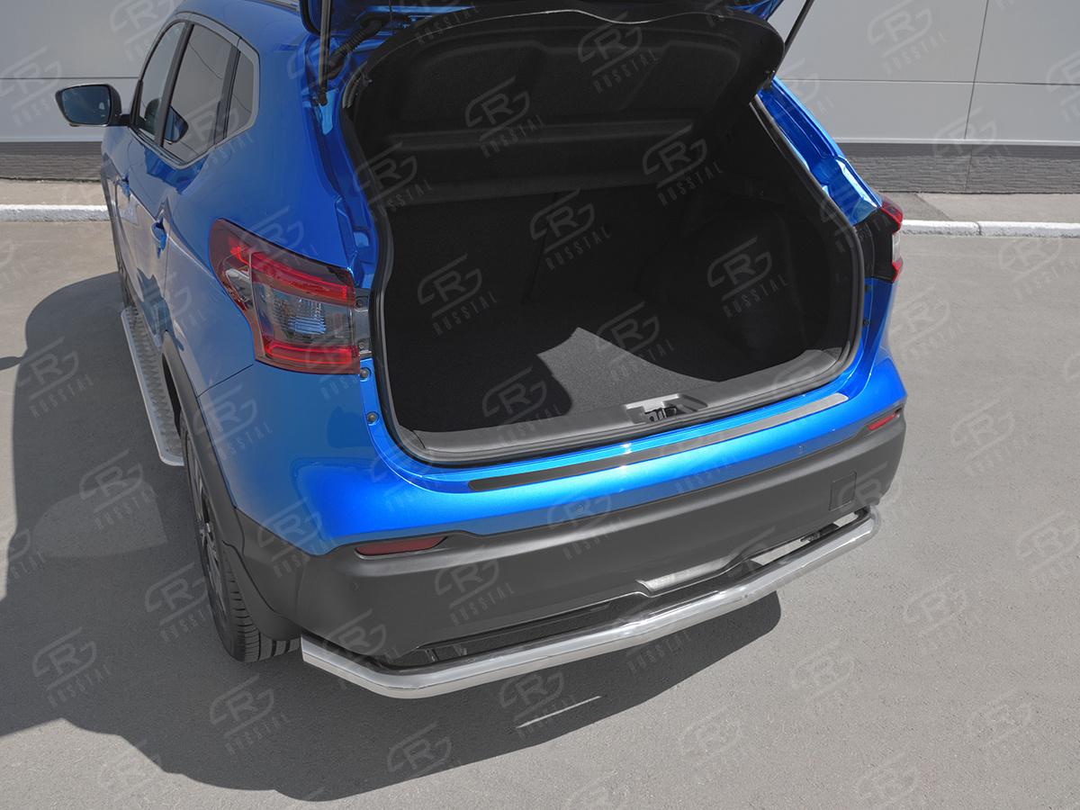 NISSAN QASHQAI 2019- Накладка на задний бампер (лист нерж зеркальный) NQSN-003255