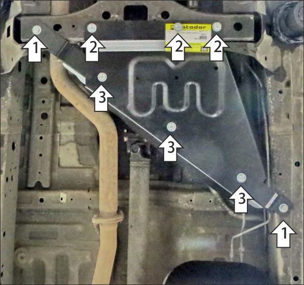 Защита стальная Мотодор (Раздаточная коробка), 2 мм,  Great Wall Poer  2021- арт. 73116