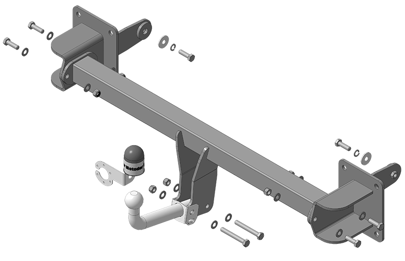 Фаркоп Mercedes-benz GLS 2019-, тип шара A (оцинкованный), Motodor, арт.91207-A