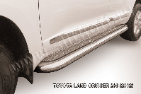 Защита порогов d76 с листом Toyota Land Cruiser 200 (2012-2015) Black Edition, Slitkoff, арт. TLC2-12-015BE