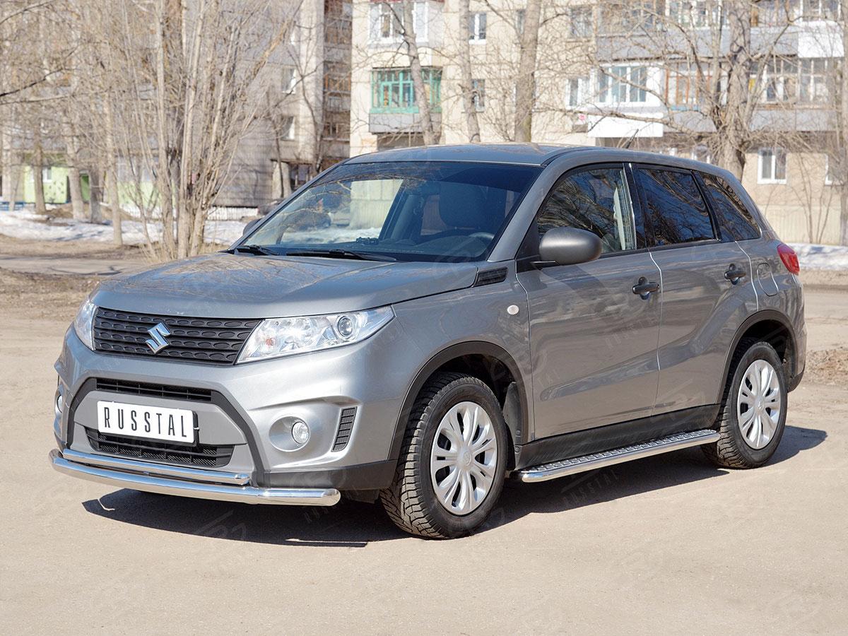 Защита переднего бампера d57/42 Suzuki Vitara 2015, Slitkoff SVZ-002579