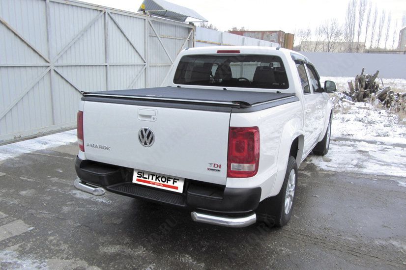Уголки d76 Volkswagen Amarok (2016-2023) Black Edition, Slitkoff, арт. VWAM16-007BE