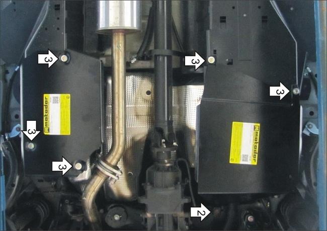 Защита бензобака стальная Motodor для Haval H6 2015- (2 мм, сталь), 03123