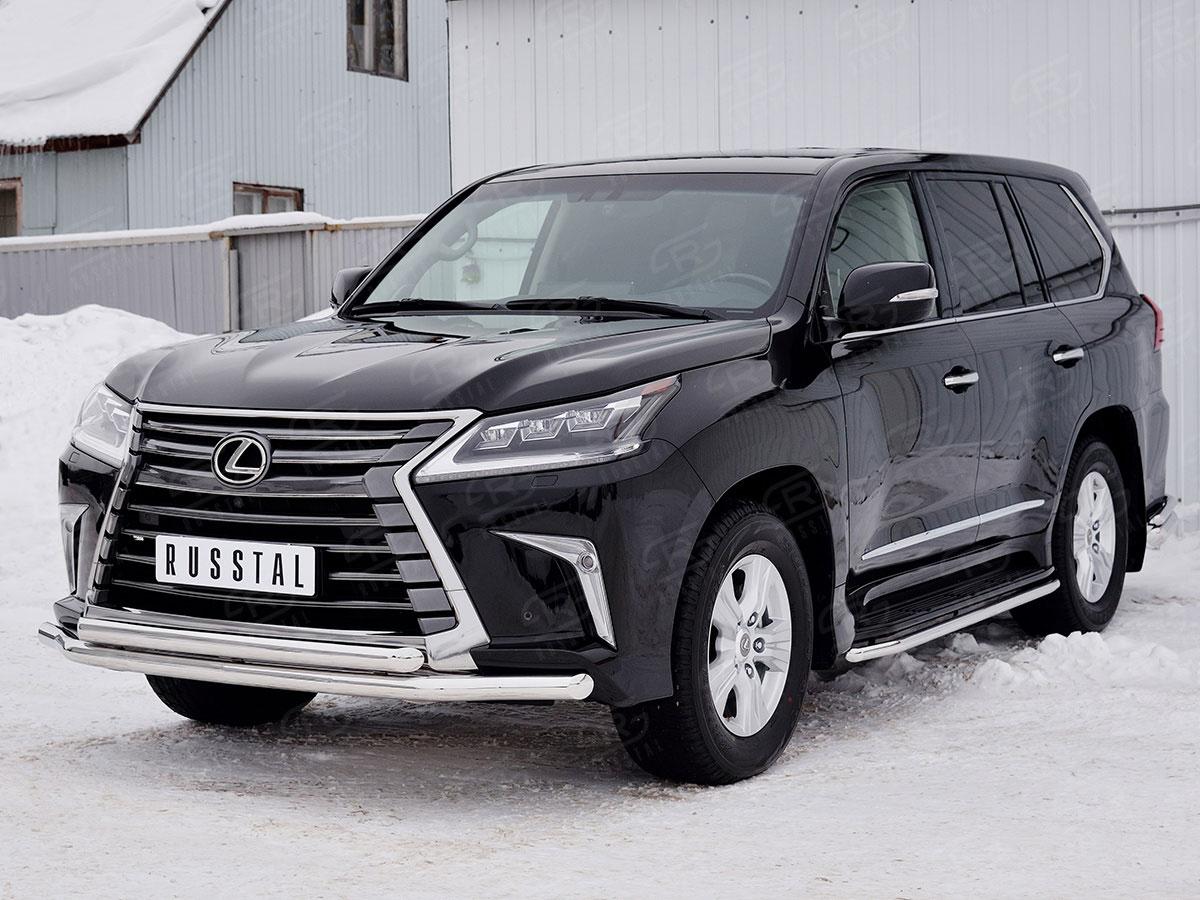 Защита переднего бампера d57/57 Lexus LX570/LX450d 2015, Slitkoff LLX4Z-002514