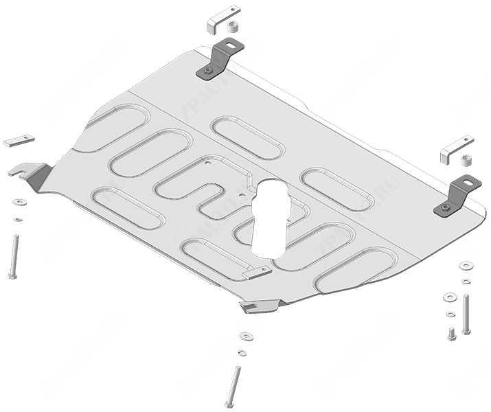 Защита алюминиевая Мотодор (Двигатель, Коробка переключения передач), 4 мм,  Changan UNI-K  2020- арт. 347205