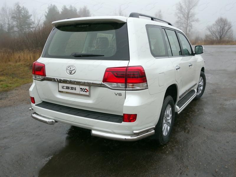 Защита задняя (уголки двойные) 76,1/42,4 мм для автомобиля Toyota Land Cruiser 200 2015- (кроме EXECUTIVE), TCC Тюнинг TOYLC20015-14
