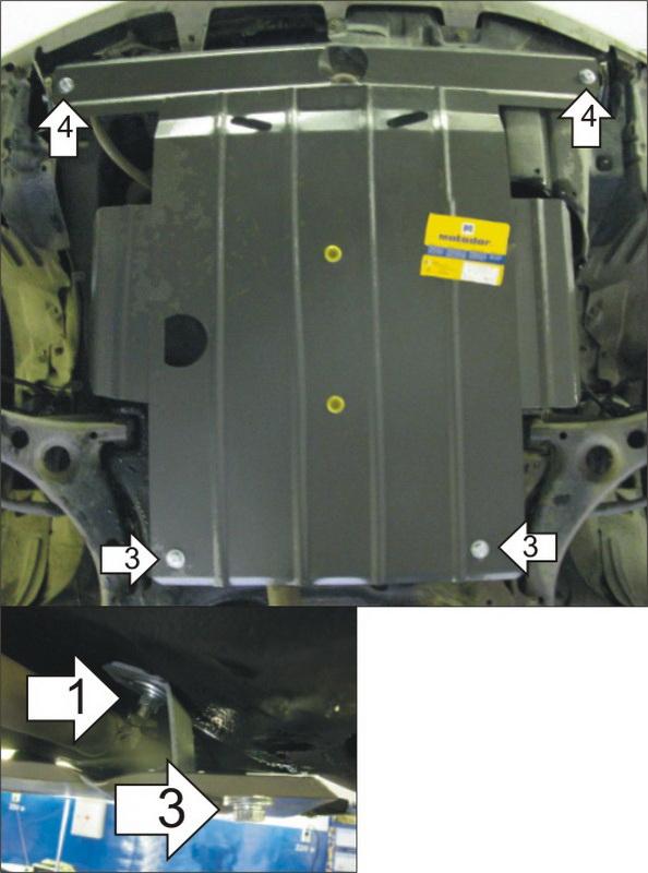 Защита стальная Мотодор (Двигатель, Коробка переключения передач), 2 мм, Сталь для Toyota Ipsum 1996-2001 арт. 02515