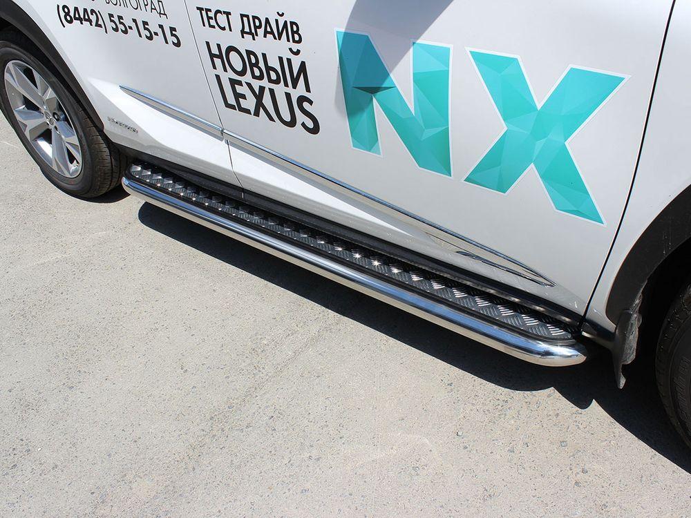 Пороги с листом d-60 для Lexus NX 2014 F Sport, Технотек LNXFS_2