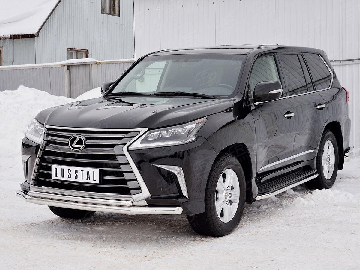 Защита переднего бампера d57/42 Lexus LX570/LX450d 2015, Slitkoff LLX4Z-002513