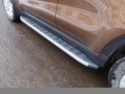Пороги алюминиевые с пластиковой накладкой (карбон серебро) 1720 мм для автомобиля Kia Sportage (QL) 2016-2018 TCC Тюнинг арт. KIASPORT16-16SL