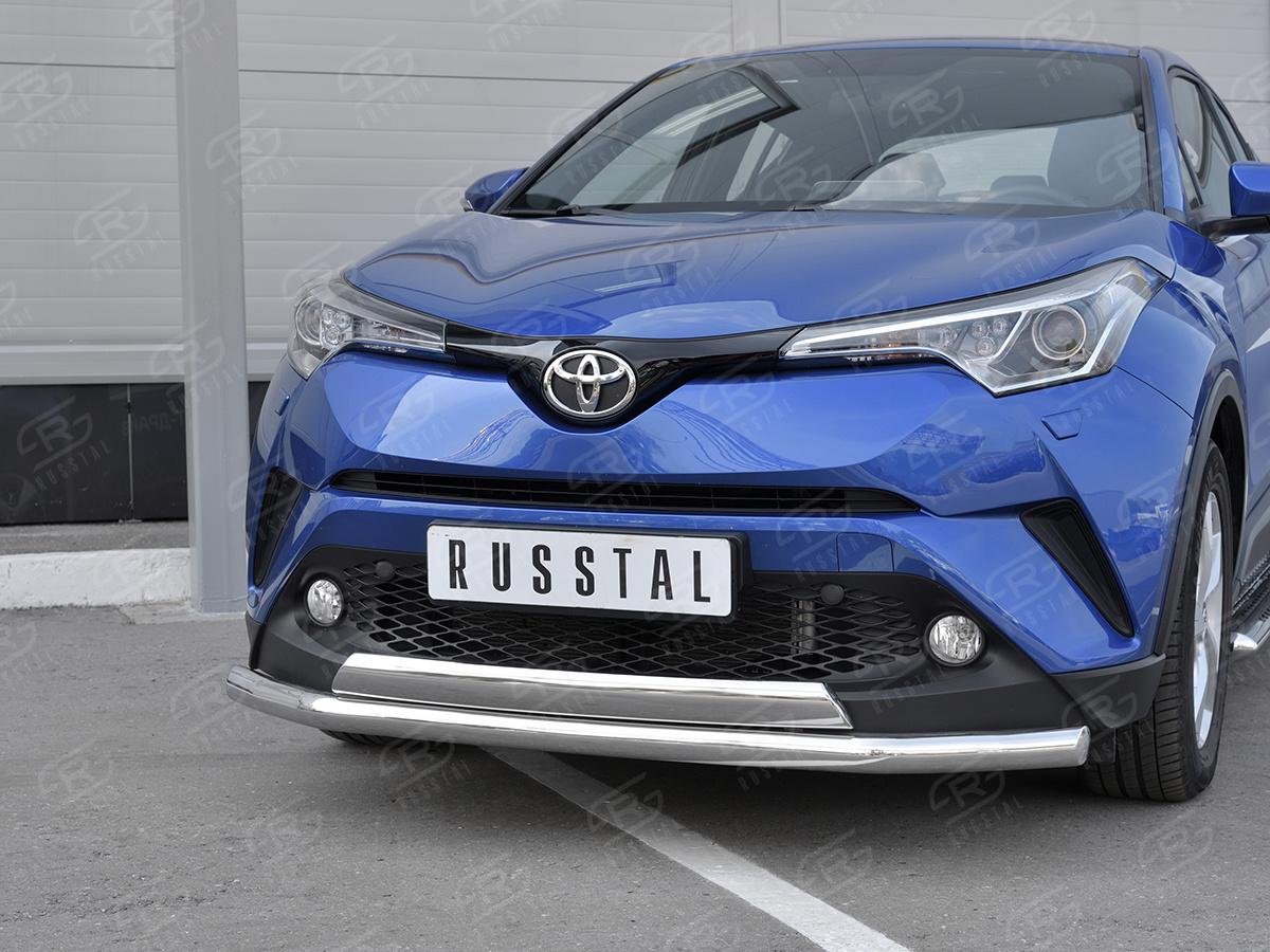 Защита переднего бампера d57 секции-d75x42 дуга TCHZ-003027 для автомобиля TOYOTA C-HR 2018-, Slitkoff