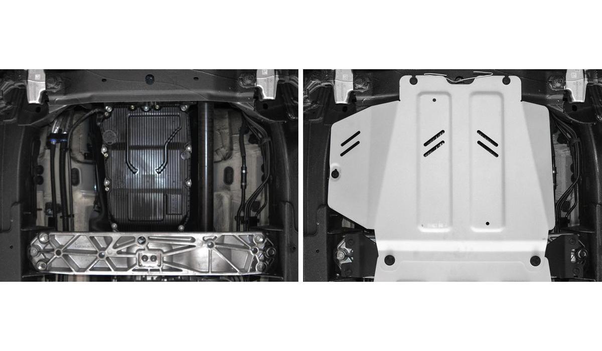 Защита КПП Rival для Mercedes-Benz G-klasse W464 2018-н.в., штампованная, алюминий 6 мм, с крепежом, 2333.3948.1.6