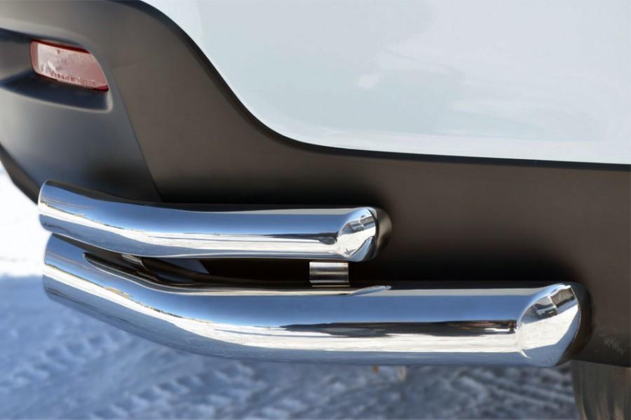 Защита заднего бампера уголки d57/42 для Toyota Highlander 2010, Slitkoff THZ-001258