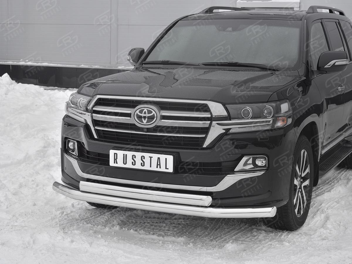 Защита переднего бампера d76 секции-d75x42 дуга TLCZ-003117 для автомобиля TOYOTA LAND CRUISER 200 2018 EXECUTIVE LOUNGE, Slitkoff