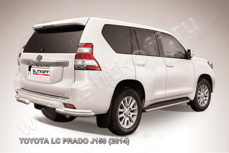 Уголки d76+d42 двойные Toyota Land Cruiser Prado J150 (2013-2017) , Slitkoff, арт. TOP14-014