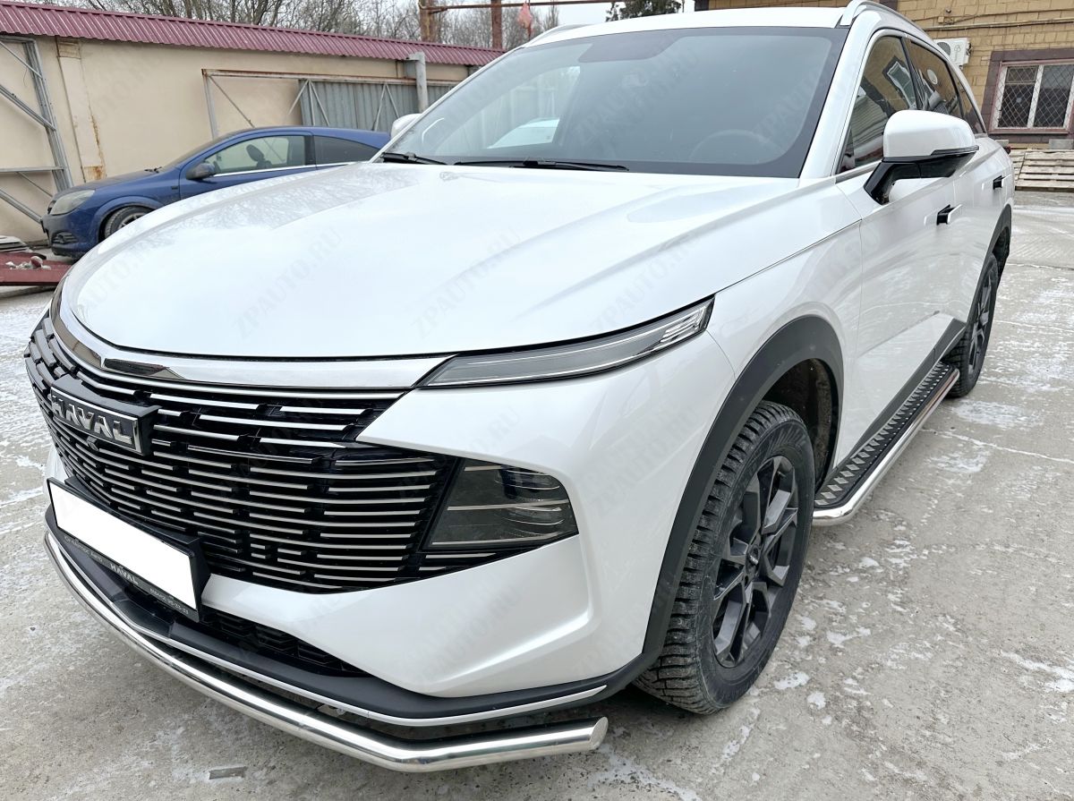 Пороги с накладным листом для автомобиля Haval HAVAL F7 2024 арт. GWF7.24.41