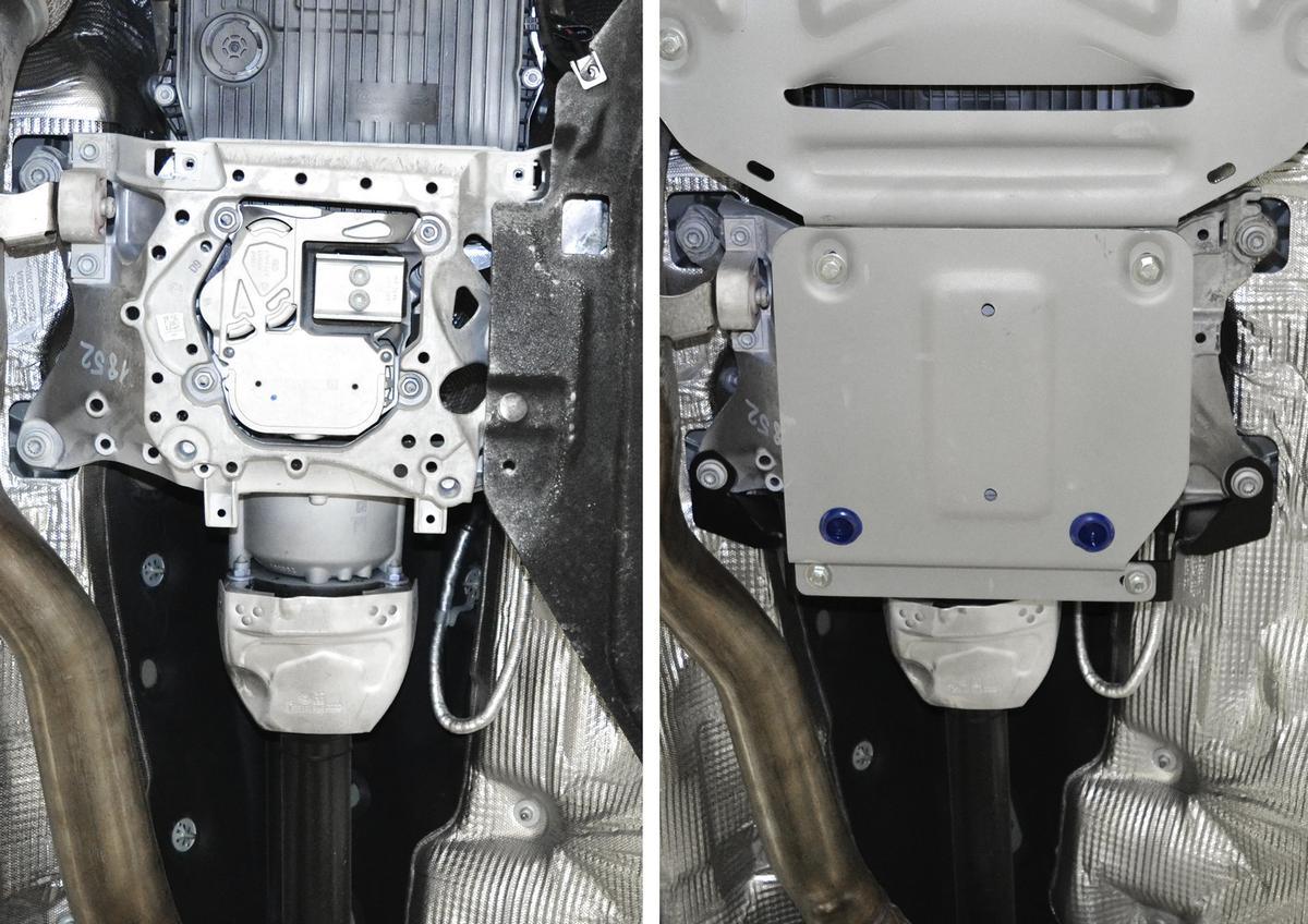 Защита РК Rival для Audi Q7 II 2015-2020, штампованная, алюминий 3 мм, с крепежом, 333.0349.1
