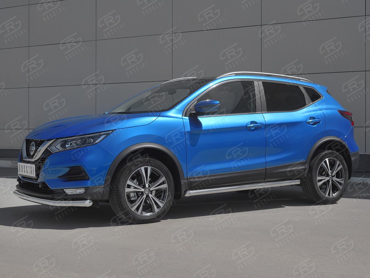 Защита переднего бампера d57 секции для автомобиля Nissan  QASHQAI 2019, Slitkoff NQSZ-003242