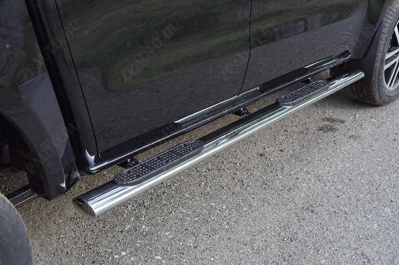 Пороги овальные с накладкой 120х60 мм Dongfeng DF6 2.3D Luxury 2022- арт. DONGFDF622-19