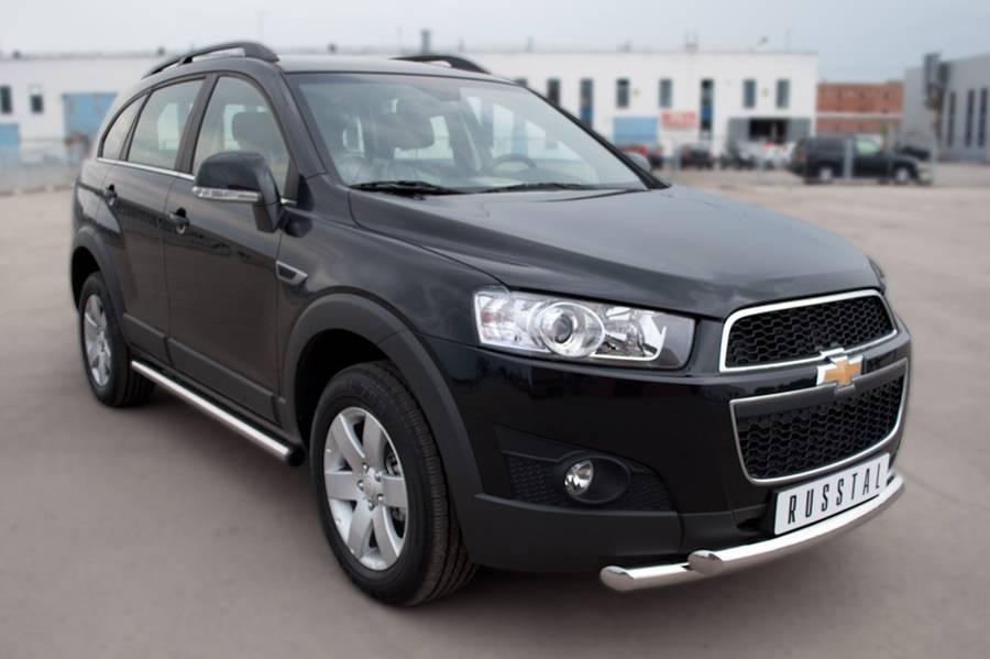 Защита переднего бампера d57/57 для Chevrolet Captiva 2012, Slitkoff CHCZ-000822