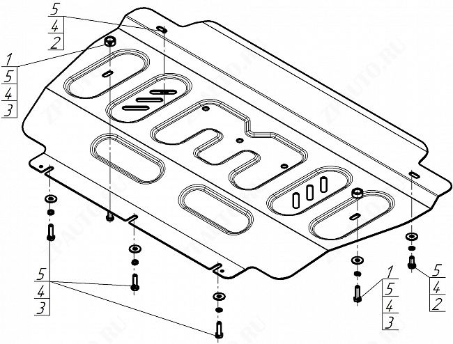 Защита стальная Мотодор (Радиатор), 2 мм,  KGM Rexton  2023- арт. 72804