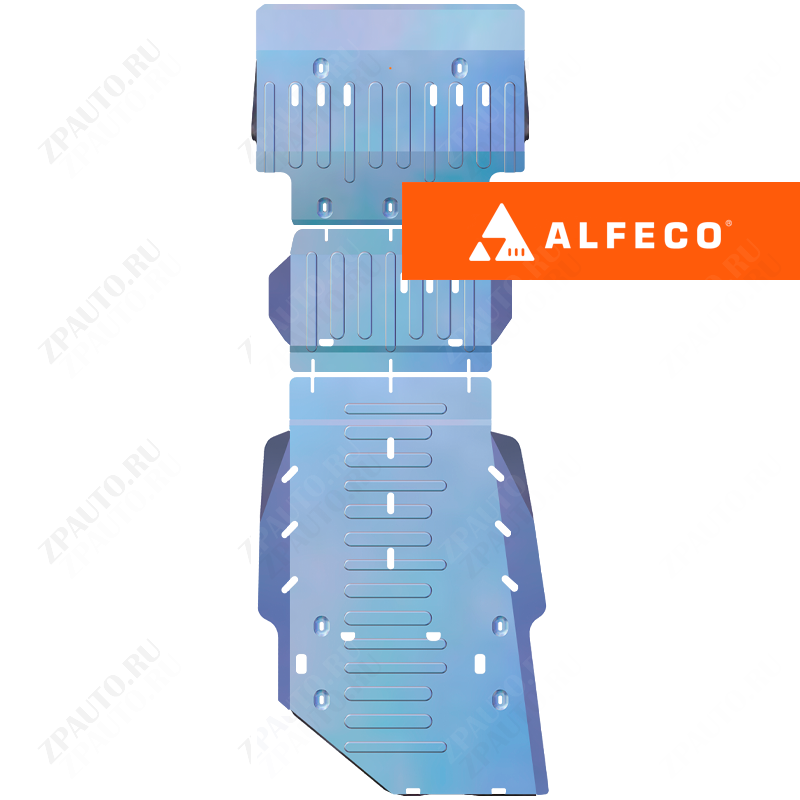 Toyota Land Cruiser Prado 250 (J250) 2023-  V-2,7 защита радиатора, редуктора переднего моста, АКПП и РК (3 части), ALFeco, алюминий, 4 мм, арт. ALF24160al