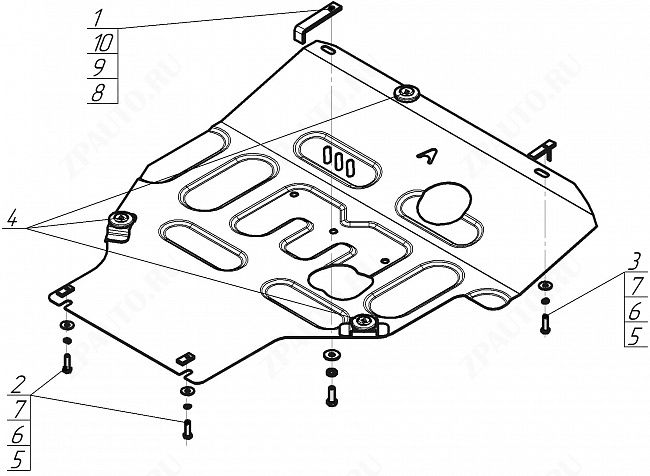 Защита АвтоСтандарт (Двигатель, Коробка переключения передач), 1, сталь для Nissan Tiida  2015-2018 арт.51427