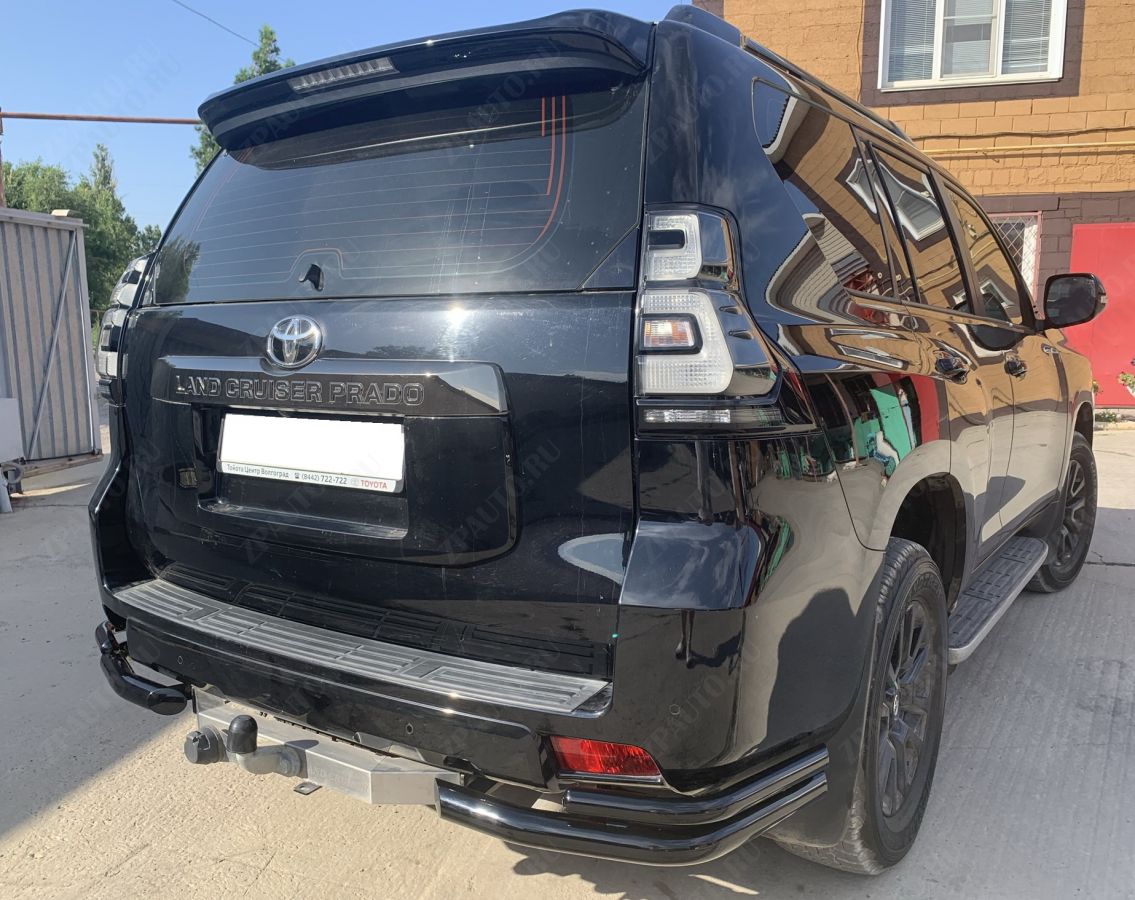 Защита заднего бампера угловая двойная с покрытием "раптор" для автомобиля TOYOTA Land Cruiser Prado 150  2017 арт. TLCP150.17.20-3