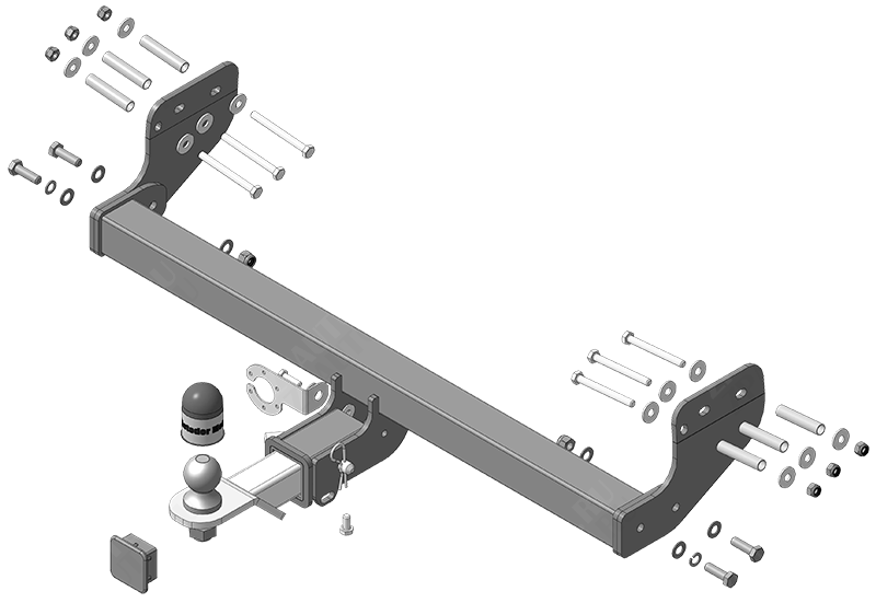 Фаркоп KGM Torres 2023-, тип шара E, MOTODOR, арт. 92804-E