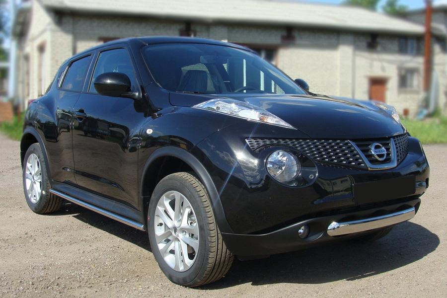 Защита передняя нижняя (овальная) 75х42 мм для Nissan Juke 2010-, ТСС NISJUKE-01, TCC Тюнинг